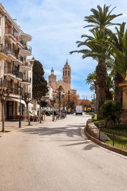 Promenade in Sitges, Spain, Europe