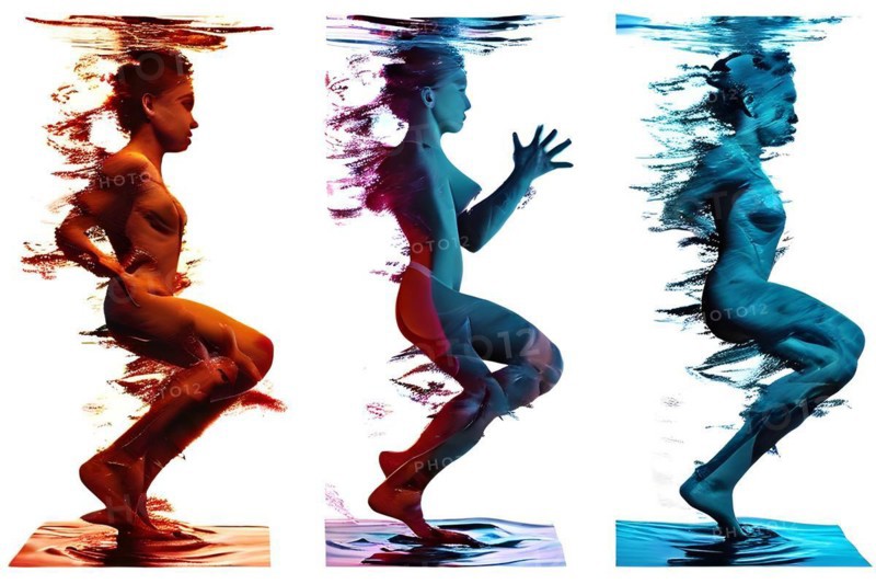 AI generated sequence of photos transitioning through a range of digital distortions symbolizing the process of change and evolution