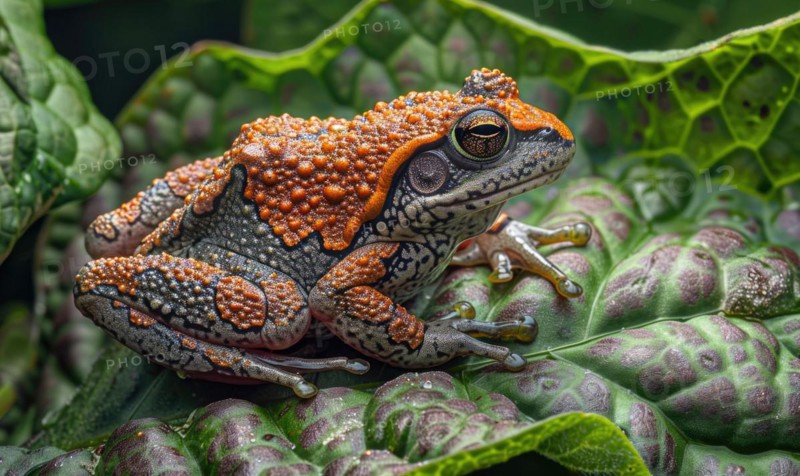 Close-up of Rana arvalis perched on a leaf AI generated