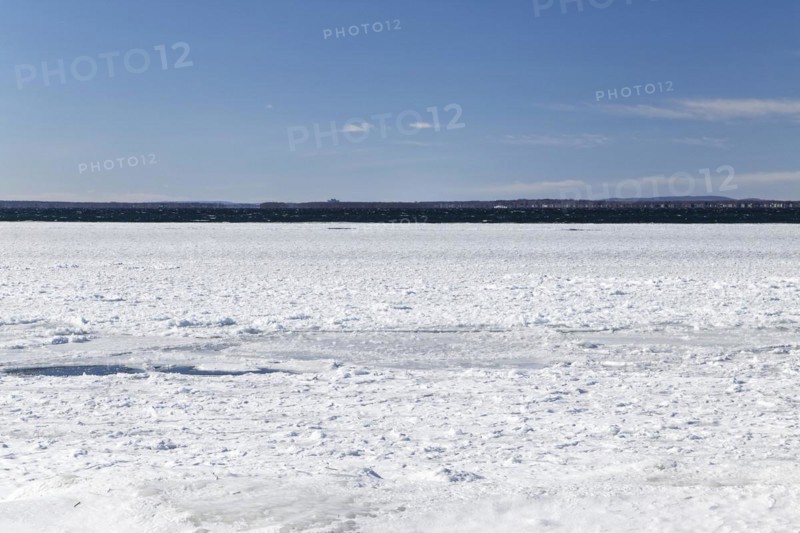 Winter, pack ice in the Saint Lawrence River, Province of Quebec, Canada, North America