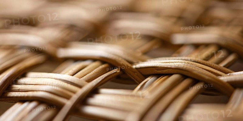 Close up of natural wicker basket netting. KI generiert, generiert, AI generated