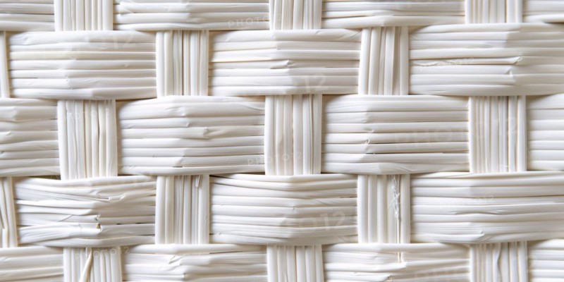 Close up of white wicker basket netting. KI generiert, generiert, AI generated