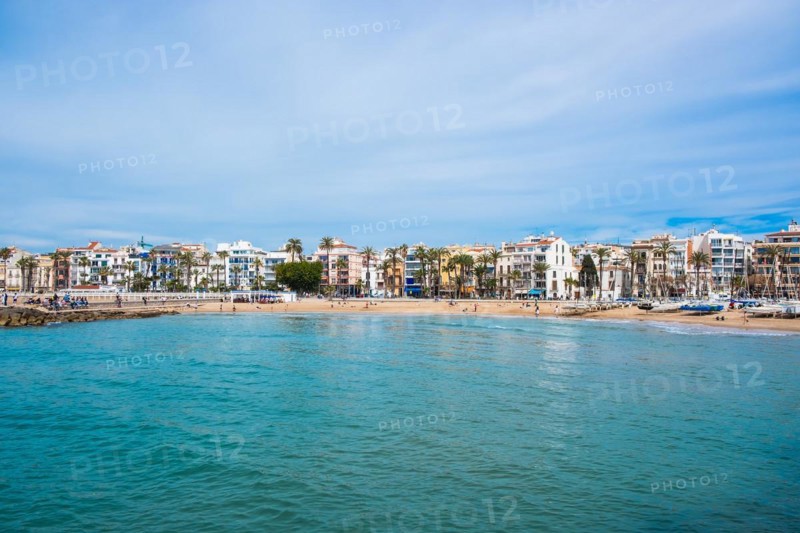 Beach and promenade in Sitges, Spain, Europe