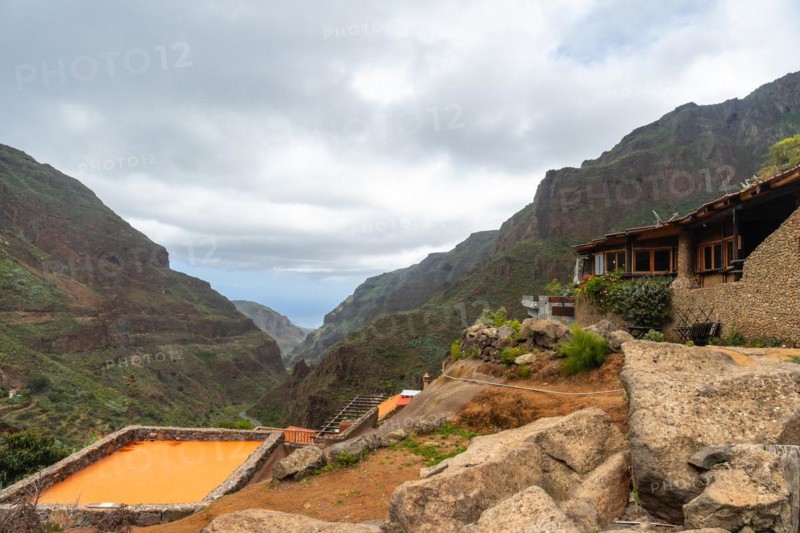 Views of the beautiful Barranco de Guayadeque in Gran Canaria, Canary Islands