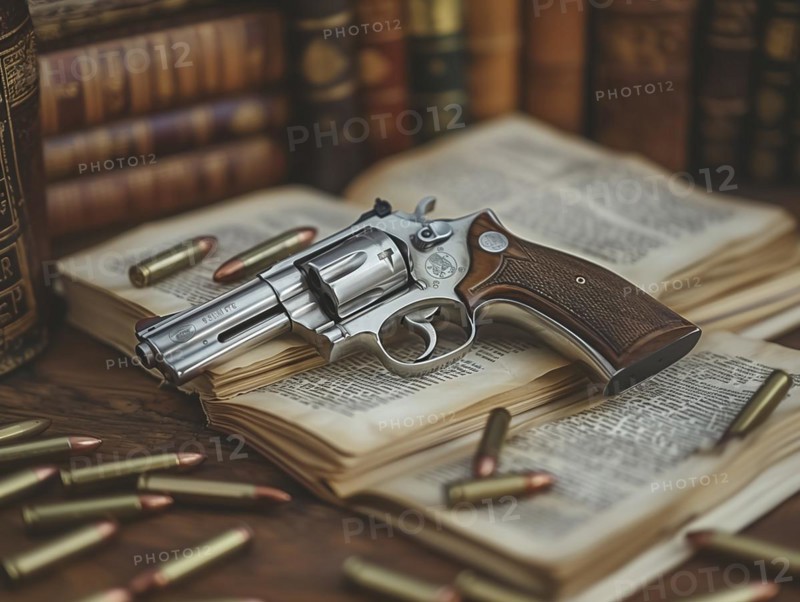Hunting weapon, revolver, sporting weapon, AI generated