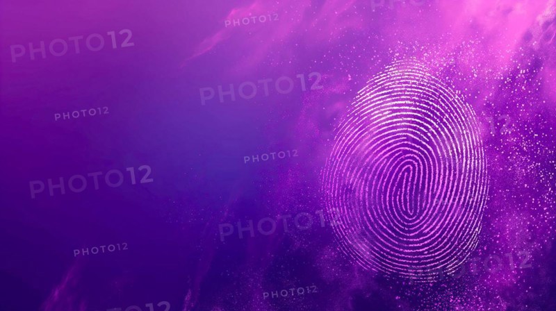 Abstract of fingerprint on gradation. generative AI, AI generated