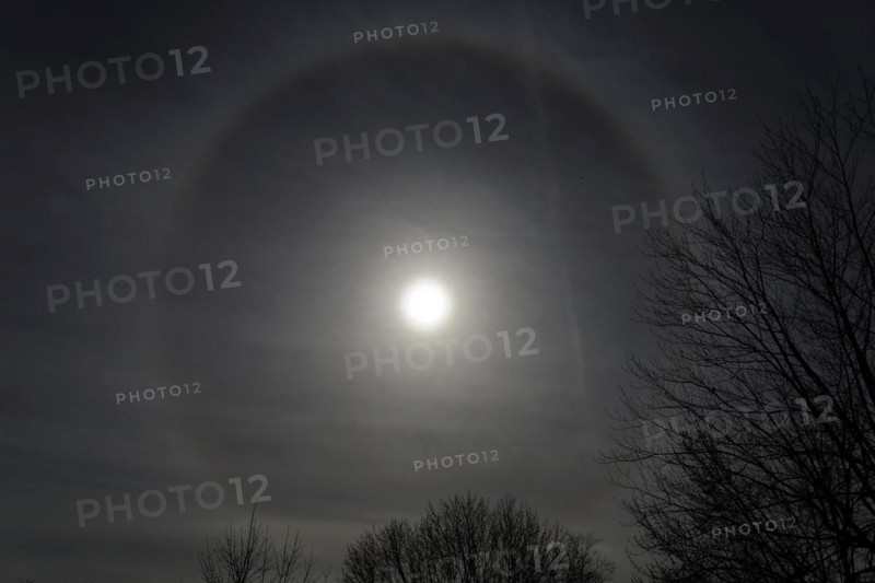 Nature, astronomy, halo during the total solar eclipse 2024, Province of Quebec, Canada, North America