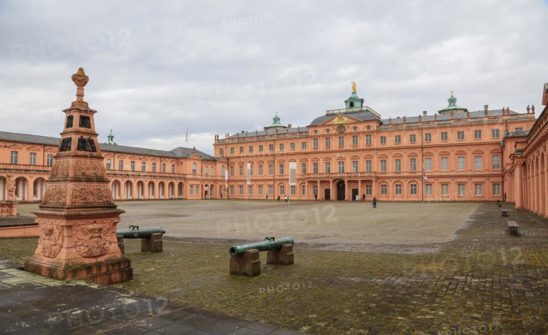 Court of honour baroque three-winged complex Rastatt Palace, former residence of the Margraves of Baden-Baden, Rastatt, Baden-Wuerttemberg, Germany, Europe