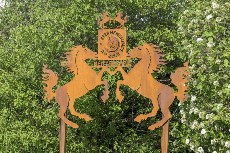 Sign of Sternstunde 2022 e.v. riding therapy, non-profit organisation, horse farm, Erdmannhausen, Baden-Wuerttemberg, Germany, Europe