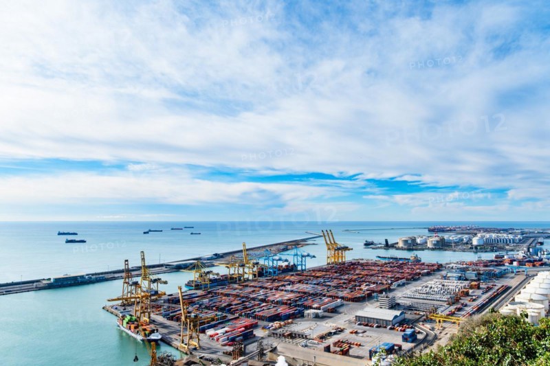 Container port in Barcelona, Spain, Europe