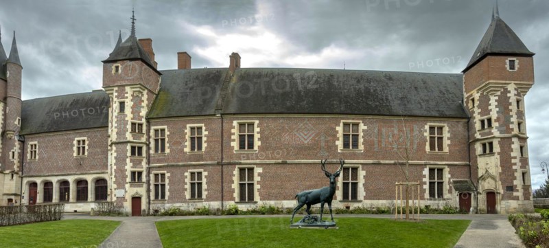 Gien. The castle built from 1482 for Anne de France and Pierre II de Beaujeu, hunting museum, Loiret department, Centre-Val de Loire. France