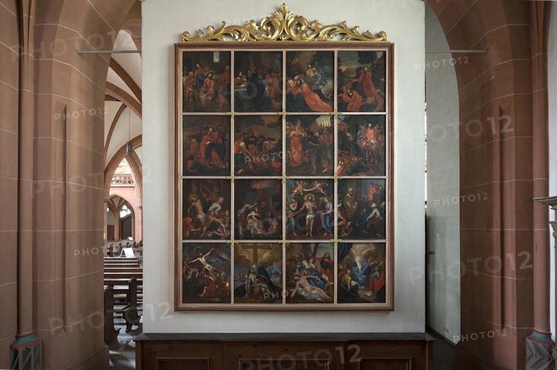 Lenten cloth, 17th century, St Martin's Church, Tauberbischofsheim, Baden-Wuerttemberg, Germany, Europe
