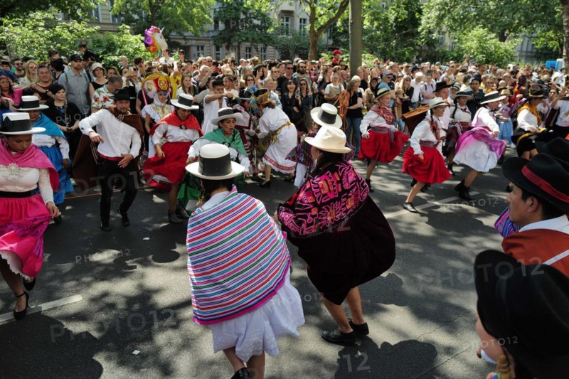 Beautiful colours during the Carnival of Cultures in the city centre. Berlin, Germany, Europe