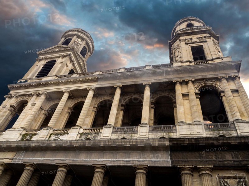 Paris 6e arrondissement. Exterior of the Saint-Sulpice church. Ile de France, France, Europe