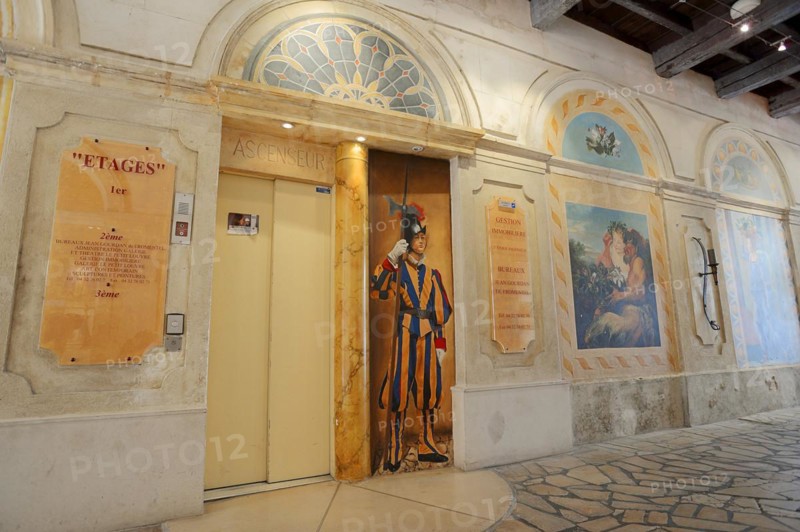Painting on a wall, Le Petit Louvre, Avignon, Vaucluse, Provence-Alpes-Cote d'Azur, South of France, France, Europe