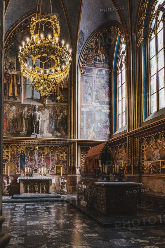 St Vitus Cathedral, cathedral, cathedral, church building, interior view, holy, figures, painting, Prague, Czech Republic, Europe