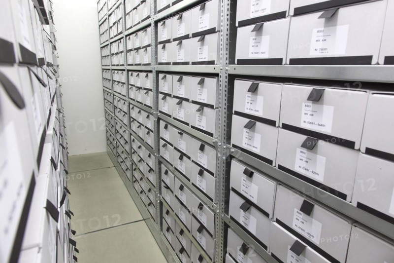 Archived index cards of the Stasi at the Federal Commissioner for the Records of the State Security Service of the former German Democratic Republic, BStU. Files and documents of the Ministry for State Security of the GDR are stored in the Stasi Records Authority, 17 January 2015, Berlin, Berlin, Germany, Europe