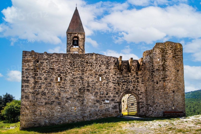 Romanesque Church of the Holy Trinity, 15th century, behind fortified walls, Hrastovlje, Slovenia, Hrastovlje, Slovenia, Europe