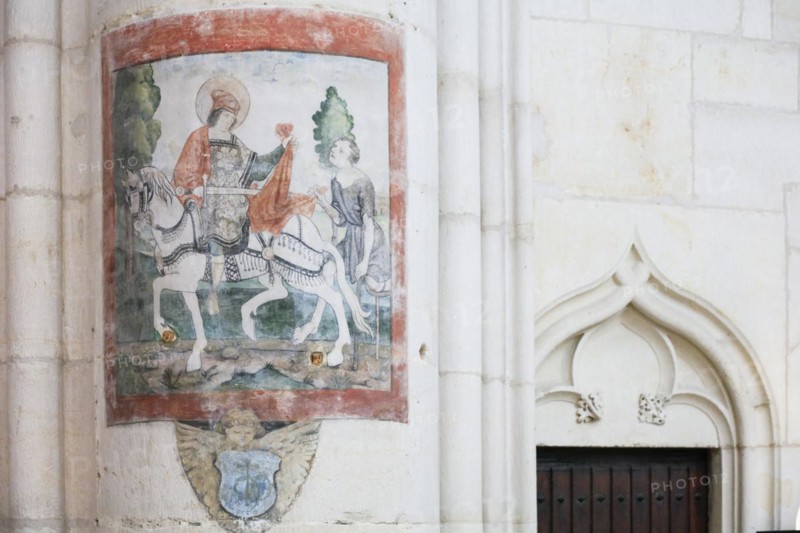 Frescoes, Basilica Basilique Saint-Nicolas-de-Port, Departement Meurthe-et-Moselle, Lorraine, Grand Est region, France, Europe