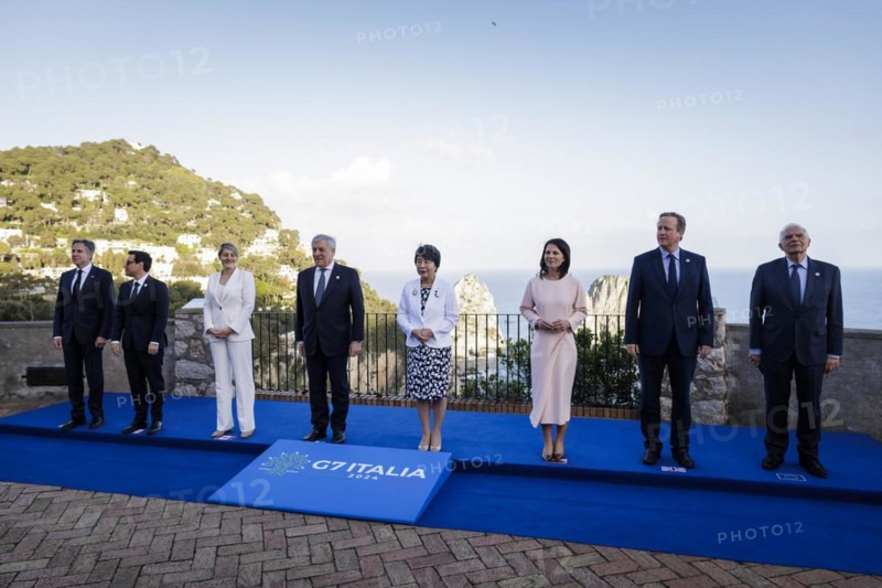 Family photo of the G7 foreign ministers in Capri, 18.04.2024. Photographed on behalf of the Federal Foreign Office