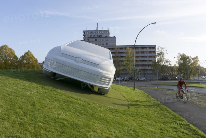 Golf GTI sculpture in Wolfsburg, 26.10.2015., Wolfsburg, Lower Saxony, Germany, Europe