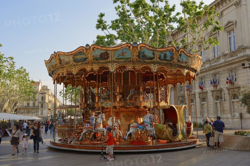 Carousel, Place de l'Horloge, Avignon, Vaucluse, Provence-Alpes-Cote d'Azur, South of France, France, Europe