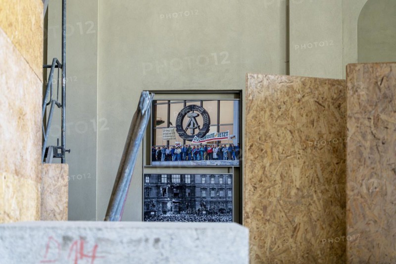 Damage to the building, construction site of the newly built Humboldt Forum, Berlin, Germany, Europe
