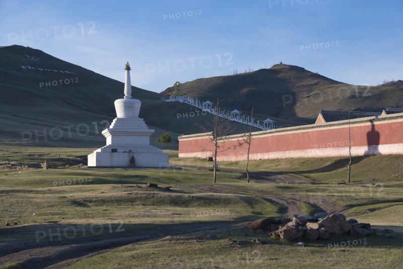 Ancient stupa in the Buddhist monastery complex, Amarbayasgalant Monastery, Selenge Aimak, Selenge Province, Mongolia, Asia