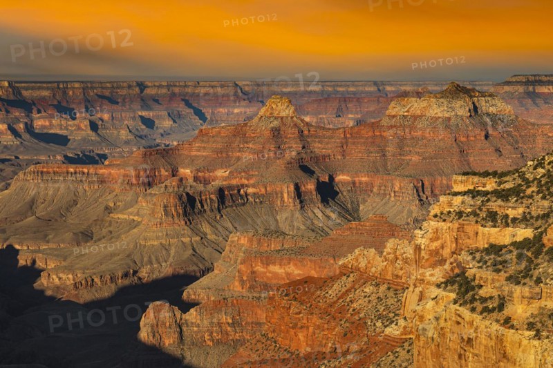 View from Cape Royal at sunrise, North Rim, Grand Canyon National Park, Arizona, United States, USA, Grand Canyon, Arizona, USA, North America