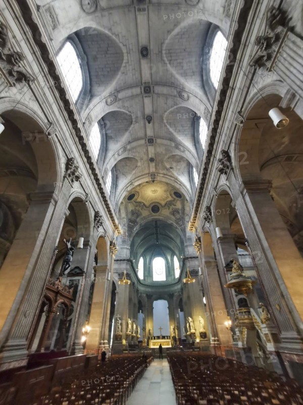 Paris 6e arrondissement. Inside the church of Saint-Sulpice, Ile de France, France, Europe