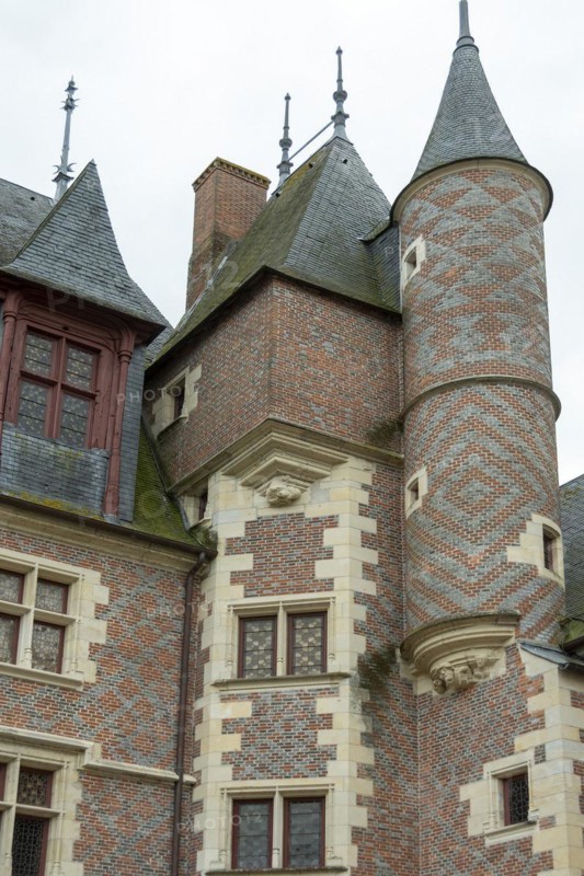 Gien. The castle built from 1482 for Anne de France and Pierre II de Beaujeu, hunting museum, Loiret department, Centre-Val de Loire. France
