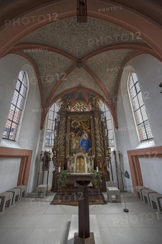 Altar room of St Oswald's Church, Baunach, Upper Franconia, Bavaria, Germany, Europe