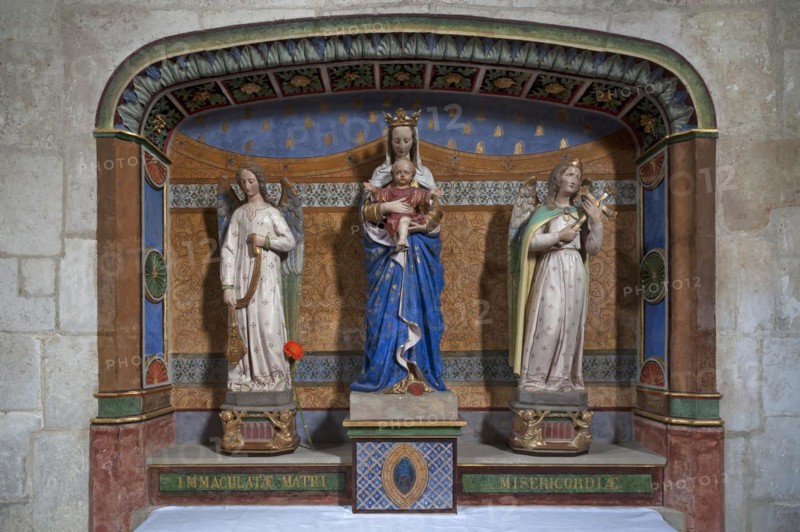 Marian altar in the Cathedral of Notre Dame de l'Assomption, Lucon, Vendee, France, Europe