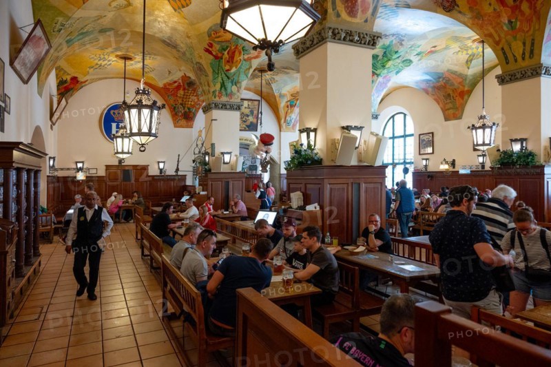 Main Hall in the Hofbraeuhaus, Munich, Bavaria, Germany, Europe