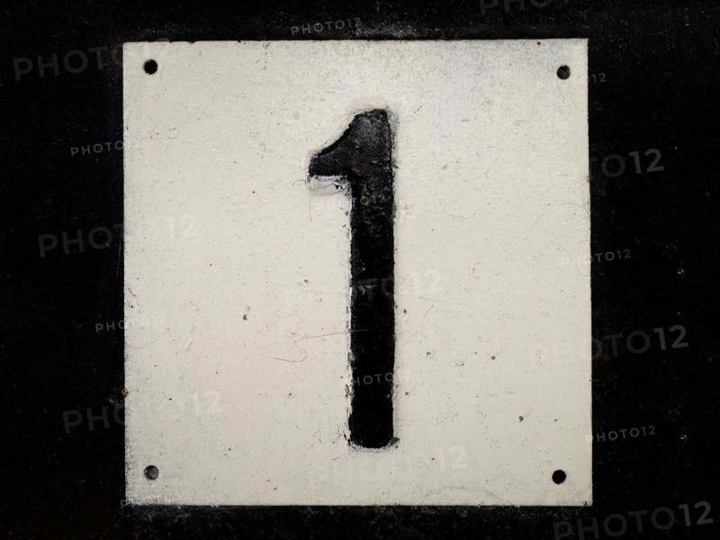 House number sign, Number 1, Number, Anniversary, Birthday, North Rhine-Westphalia, Germany, Europe