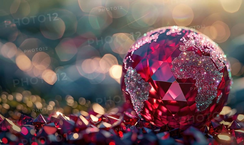 Natural gemstone sphere formed earth globe AI generated