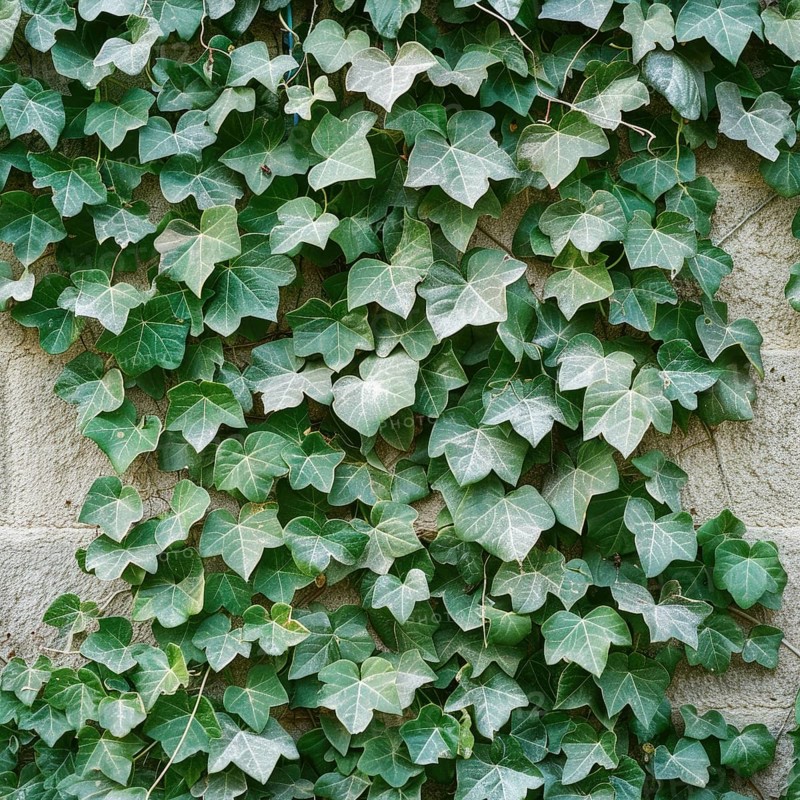 Seamless pattern of ivy leaves climbing a wall AI generated