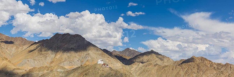 The Namgyal Tsemo Gompa monastery on Tsenmo Hill, a viewpoint over Leh, Ladakh, Jammu and Kashmir, India, Asia