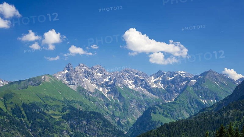 Central main ridge of the Allgaeu Alps, Allgaeu, Bavaria, Germany, Europe