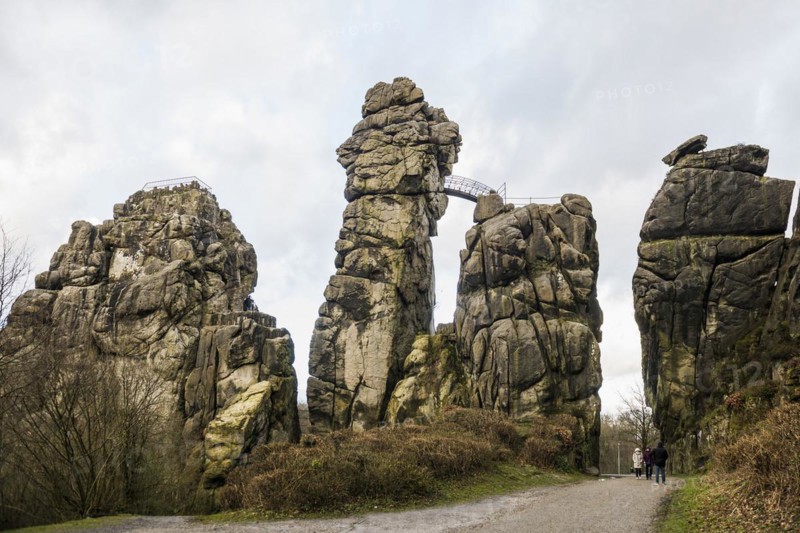 Externsteine, sandstone formation, Teutoburg Forest, Horn-Bad Meinberg, North Rhine-Westphalia, Germany, Europe