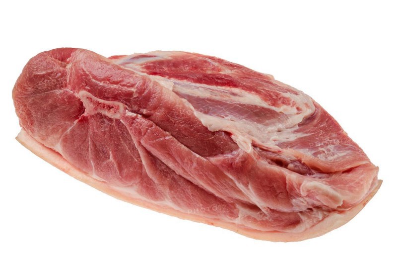 Fresh raw pork shoulder blade isolated on white background