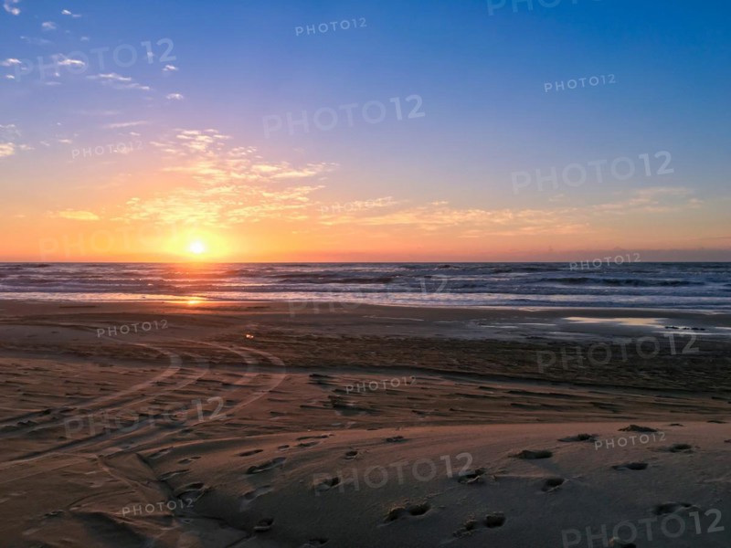 Beautiful sunset by the beach, Rio Grande do Sul, Brazil, South America