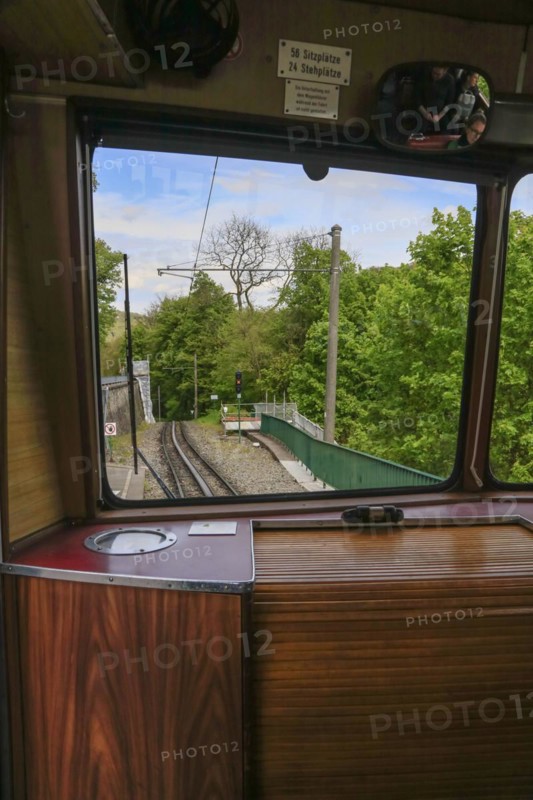 Drachenfelsbahn, Germany's oldest cog railway up the Drachenfels, a mountain in the Siebengebirge mountains above the Rhine between Koenigswinter and Bad Honnef, North Rhine-Westphalia, Germany, Europe