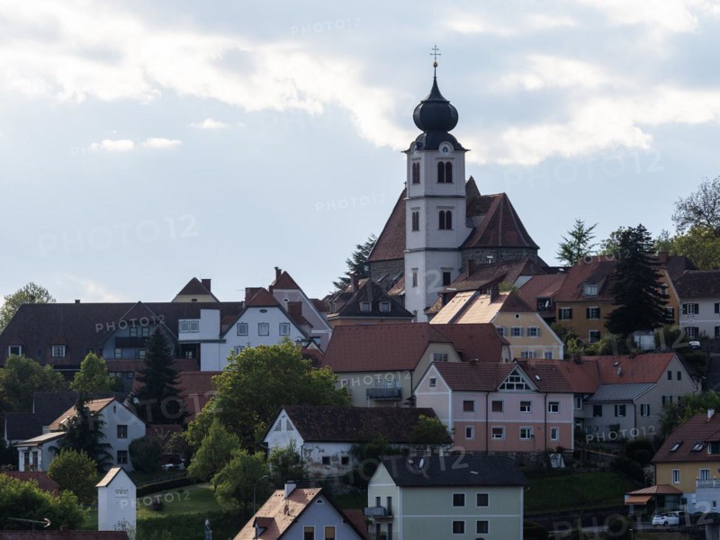Church tower, Roman Catholic parish church of St Martin, Riegersburg, Styria, Austria, Europe