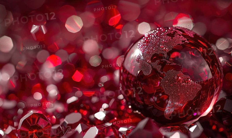 Sphere of garnet gemstone close up AI generated