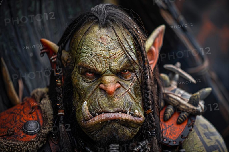 Scary orc warrior. KI generiert, generiert, AI generated