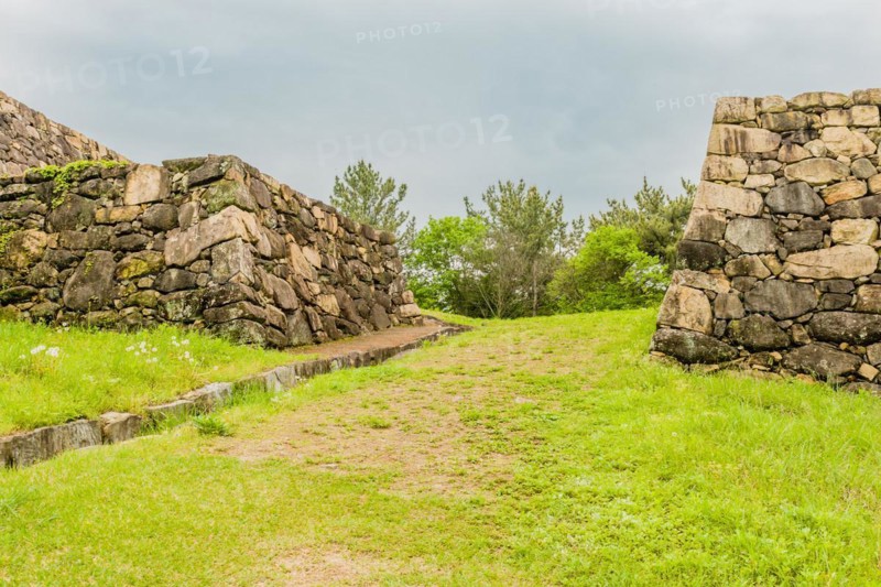 Entrance gate at remains of Japanese stone fortress in Suncheon, South Korea, Asia