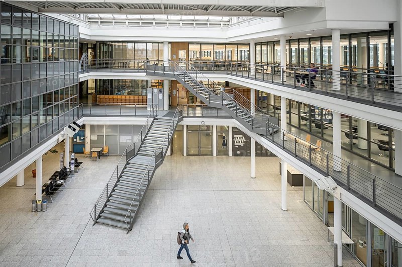 Library of the Department of Mechanical Engineering, interior view, Technical University of Munich, TUM, Garching, Bavaria, Germany, Europe