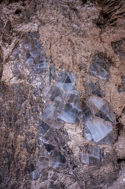 Salt crystals bound in rock, Valle de la Luna, San Pedro de Atacama, Antofagasta, Chile, South America