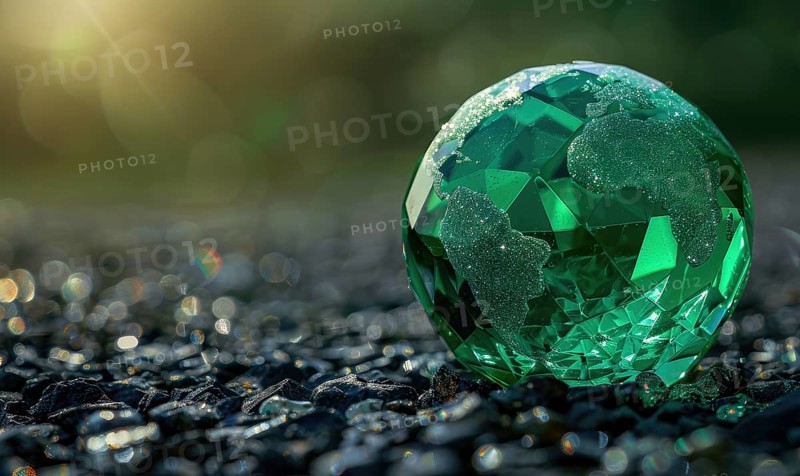 Natural gemstone sphere formed earth globe AI generated